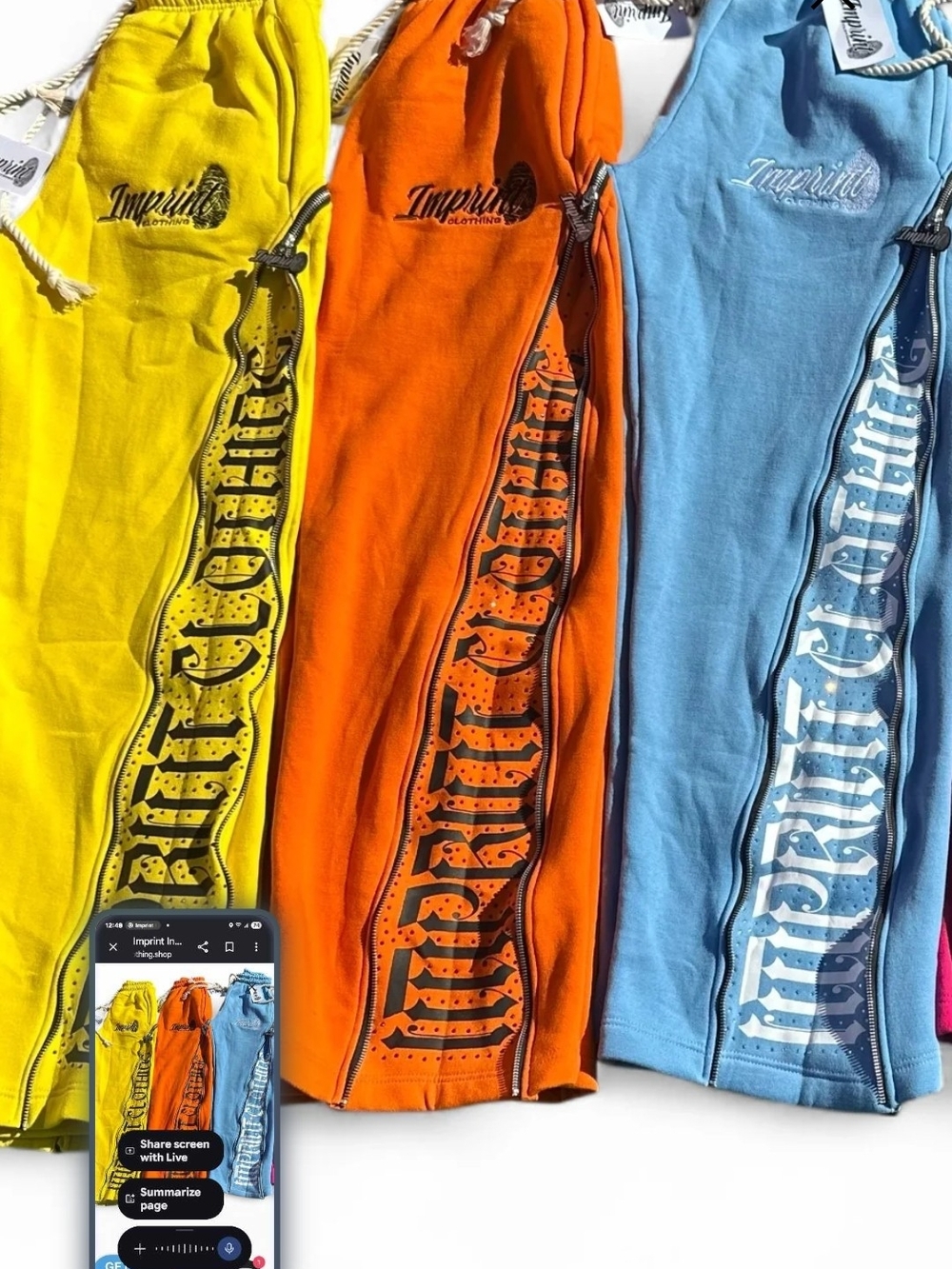 Imprint Clothing Colorblock Graphic Joggers - Yellow, Orange, Blue